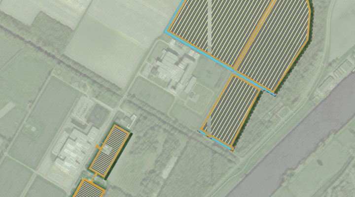 Plattegrond van zonneproject Sunspace met een legenda